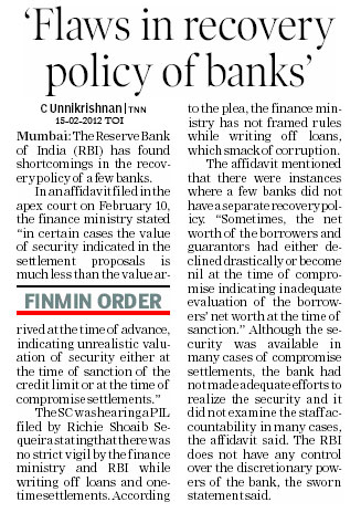 Flaws-in-Bank-Recoverery-Finance-ministry-India
